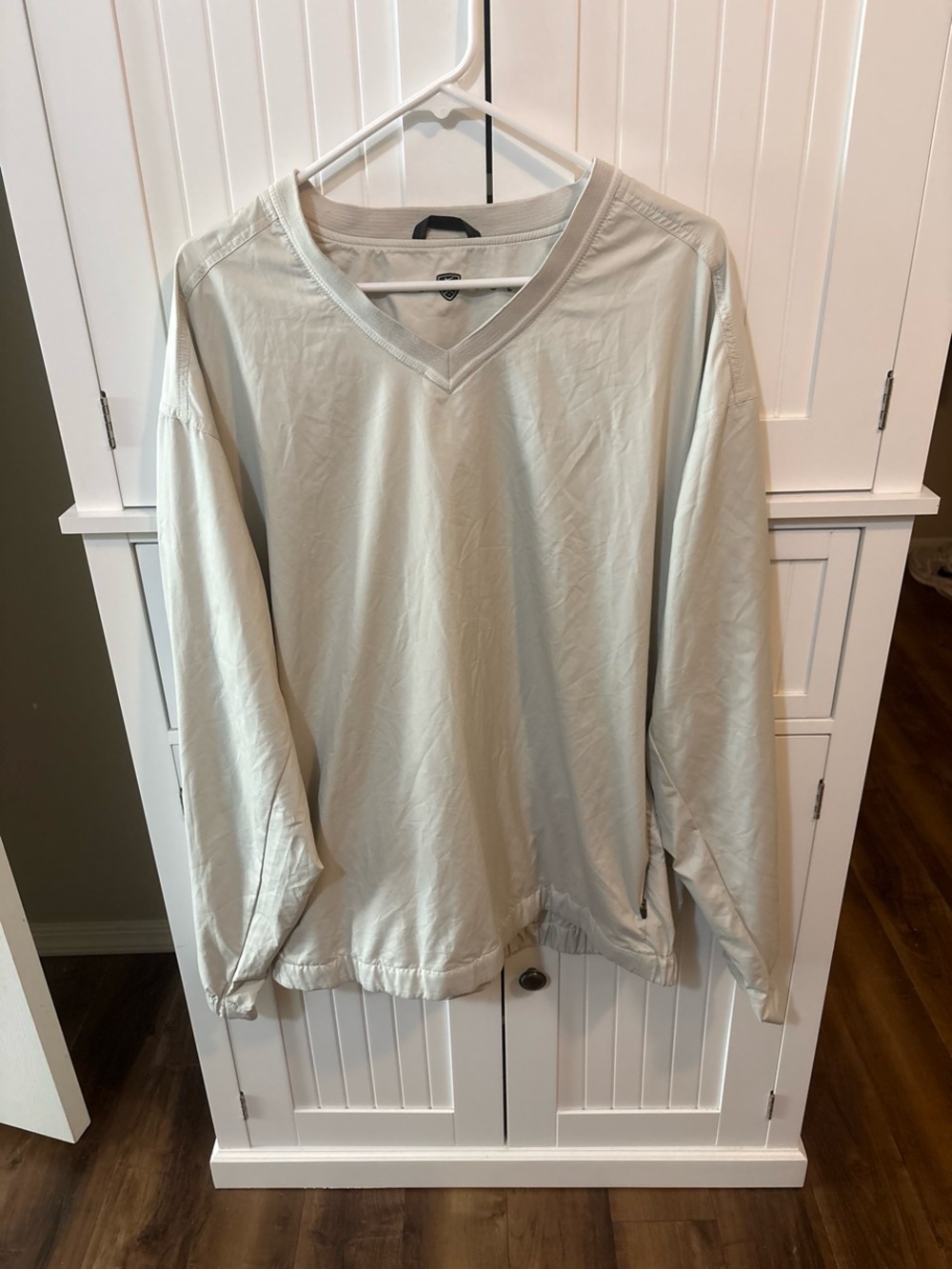 Nike Golf XL Cream Beige Pullover Windbreaker Golf Jacket Preppy Sport